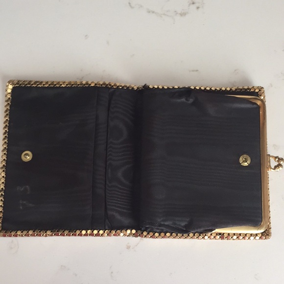 Whiting & Davis Wallet Gold Mesh Vintage 60s - Picture 6 of 11